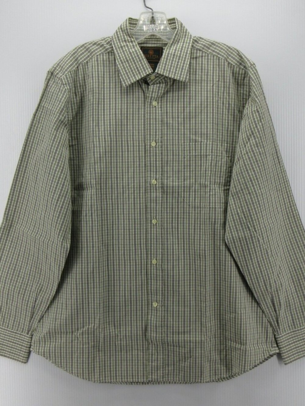 Beretta Shirt 16.5 Button Down Tattersall Plaid Heritage Italy Large